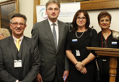 Mark Thorn, Daniel Kawczynaki MP, Mandy Thorn MBE (NCA Board) & Nadra Ahmed OBE (NCA Chair)